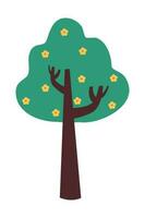 dibujos animados árbol aislado en un blanco antecedentes. sencillo moderno estilo. linda verde plantas, bosque, vector plano ilustración. verano, primavera arboles