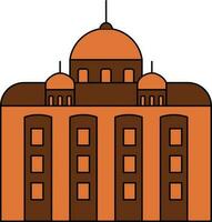 St.Peter's Basilica Icon In Brown And Orange Color. vector