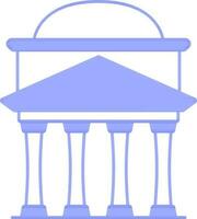 Flat Style Patheon Icon In White And Blue Color. vector