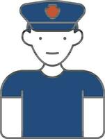 Policeman Icon In Flat Style. vector