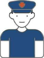 Policeman Icon In Flat Style. vector