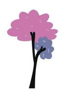 Cartoon tree isolated on a white background. Simple modern style. Cute plants, forest, vector flat illustration. summer, spring trees.