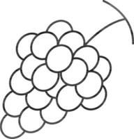 Flat Style Grapes Icon In Line Art. vector