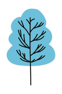 Cartoon tree isolated on a white background. Simple modern style. Cute plants, forest, vector flat illustration. summer, spring trees.