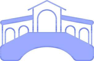 rialto puente azul y blanco icono o símbolo. vector