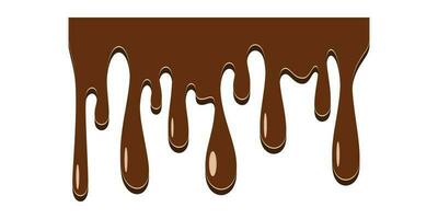 Seamless dripping chocolate border. Dripping chocolate border isolated on white background. Graphic design element for web page, menu, culinary recipe, scrapbooking, flyer, poster vector