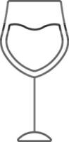 Wine Glass Icon In Black Thin Line. vector