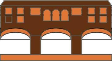 ponte vecchio icono en marrón y naranja color. vector