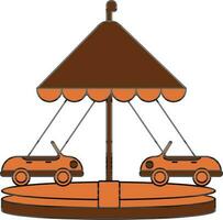 Carousel Icon In Brown And Orange Color. vector