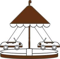 Carousel Icon In Brown And White Color. vector