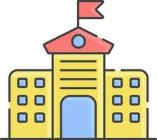 Colorful School Icon on White Background. vector