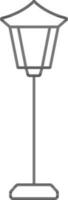 Lamp Post Light Icon In Black Outline. vector