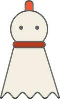 Teru Teru Bbozu Flat Icon In Orange And White Color. vector