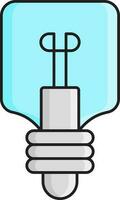 Illustration Of Light Bulb Icon In Cyan And Gray Color. vector