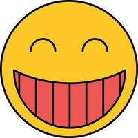 Illustration Of Grimacing Face emoji Icon In Red And Yellow Color. vector