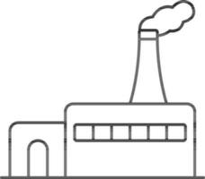 Factory Icon In Black Line Art. vector