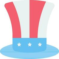 American Top Hat Icon In Flat Style. vector