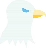 plano estilo águila cabeza icono en blanco color. vector