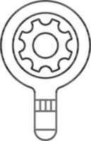 Setup Management Icon In Thin Line Art. vector