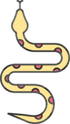 Red And Yellow Mexico Snake Icon In Flat Style.