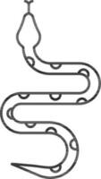 Flat Mexican Snake Icon In Black Line Art. vector