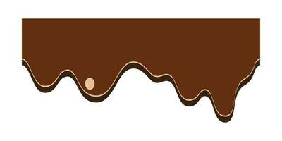 Seamless dripping chocolate border. Dripping chocolate border isolated on white background. Graphic design element for web page, menu, culinary recipe, scrapbooking, flyer, poster vector