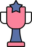 Trophy Icon In Blue And Pink Color. vector