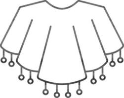 Illustration Of Pocho Wear Icon In Line Art. vector