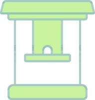 Ticket Booth Icon In Green And White Color. vector