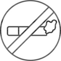 No Smoking Icon In Black Outline. vector