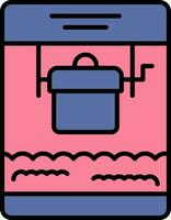 Popcorn Machine Icon In Blue And Pink Color. vector