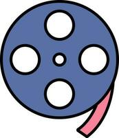 Film Reel Icon In Pink And Blue Color. vector