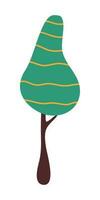 Cartoon tree isolated on a white background. Simple modern style. Cute green plants, forest, vector flat illustration. summer, spring trees.