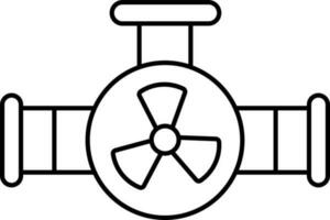 Main Pipeline Icon in Black Line Art. vector