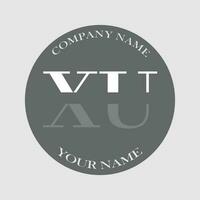 initial XU logo letter monogram luxury hand drawn vector