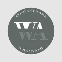 initial WA logo letter monogram luxury hand drawn vector