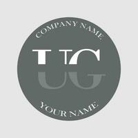 initial UG logo letter monogram luxury hand drawn vector