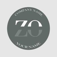 initial ZO logo letter monogram luxury hand drawn vector