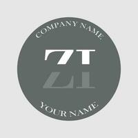 initial ZI logo letter monogram luxury hand drawn vector
