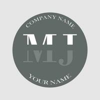 initial MJ logo letter monogram luxury hand drawn vector