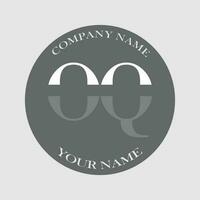 initial OQ logo letter monogram luxury hand drawn vector