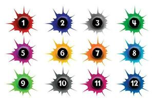 Circular bullet points numbers vector