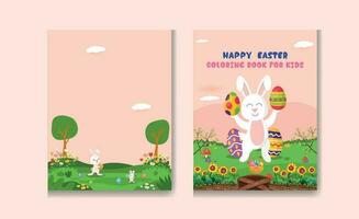 Pascua de Resurrección colorante libro para niños vector