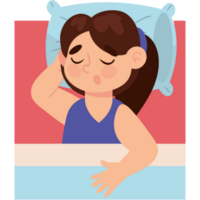 dormido mujer a noche dibujos animados png