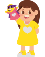 happy girl with toy png