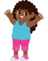 chica afro feliz png