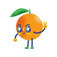 kawaii orange healthy food icon vector