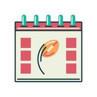 calendar american football icon white background vector