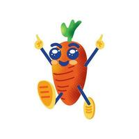 kawaii carrot healthy food icon vector