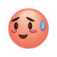 embarrassed emoji social media icon vector